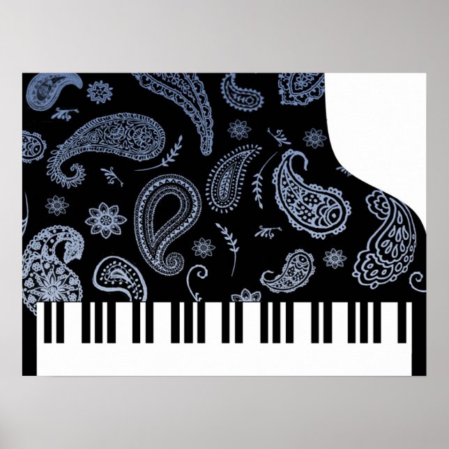 Blue Paisley Piano Poster (Vorne)