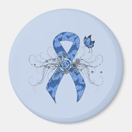 Blue Paisley Ribbon mit Butterfly Magnet