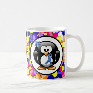 Blue Paisley Ribbon Penguin Kaffeetasse