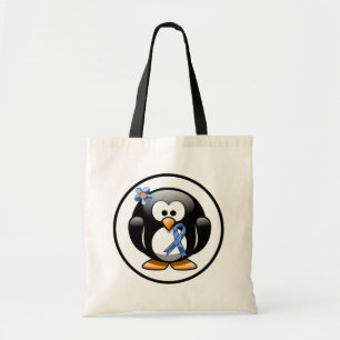 Blue Paisley Ribbon Penguin Tragetasche