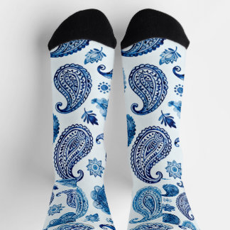 Blue Paisley Socks für Frauen Socken