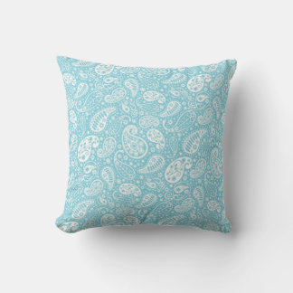 Blue Paisley Throw Pillow Kissen