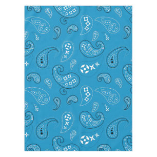 Blue-Paisley-Western Bandana Print Tischdecke
