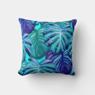 Blue Palm Dreams Reversible Pillow Kissen