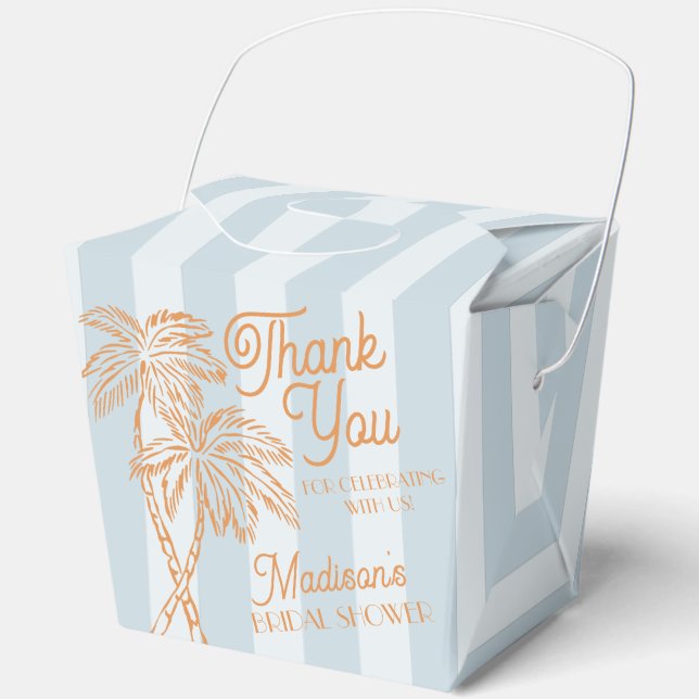 Blue Palm Spring Pastel Beach Brautparty Geschenkschachtel (Vorderseite)