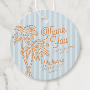 Blue Palm Spring Pastel Beach Junggeselinnen-Absch Geschenkanhänger