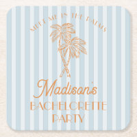 Blue Palm Spring Pastel Beach Junggeselinnen-Absch