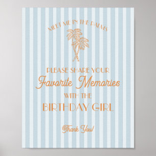 Blue Palm Springs Favorite Erinnerungen zum Geburt Poster
