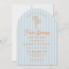 Blue Palm Springs Pastel Beach Cabana Baby Dusche Einladung