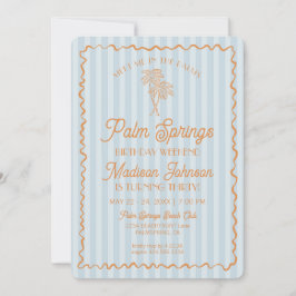Blue Palm Springs Pastel Beach Geburtstagswoche Einladung