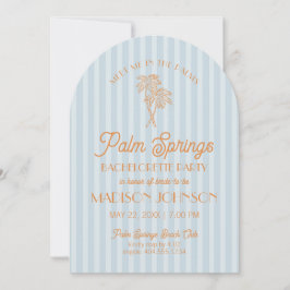 Blue Palm Springs Pastel Beach Junggeselinnen-Absc Einladung