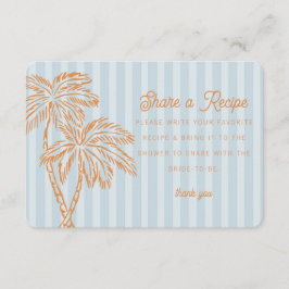 Blue Palm Springs Pastel Beach Share Rezept Card Begleitkarte