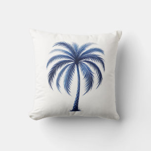 Blue Palm Tree Coastal Beach Kissen