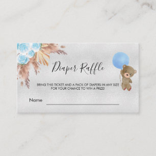 Blue Pampas Teddy Baby Dusche Windel Preisgeld ver Begleitkarte