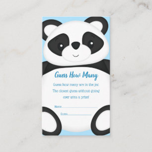 Blue Panda Bear Baby Dusche Begleitkarte