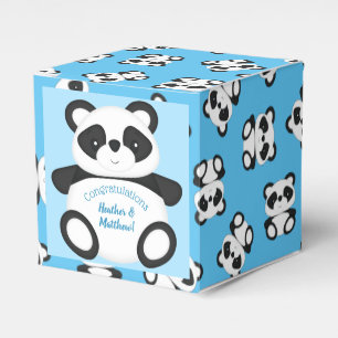 Blue Panda Bear Baby Dusche Geschenkschachtel