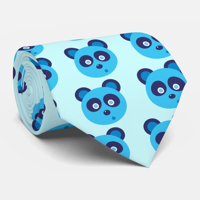 Blue Panda Krawatte (Gerollt)