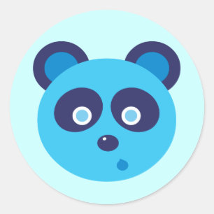 Blue Panda Runder Aufkleber