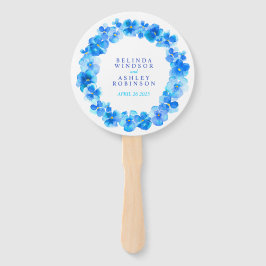 Blue Pansy Aquarell Hochzeitsfans Fächer