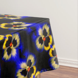 Blue Pansy Blume Abstraktes Muster Tischdecke