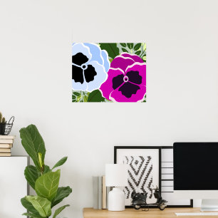 Blue Pansy Blume Poster