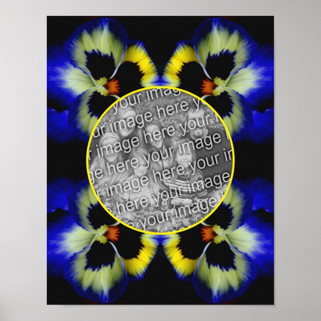 Blue Pansy Blume Rahmen Erstellen Sie Ihr eigenes  Poster (Vorne)