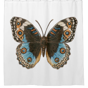 Blue Pansy Butterfly Duschvorhang