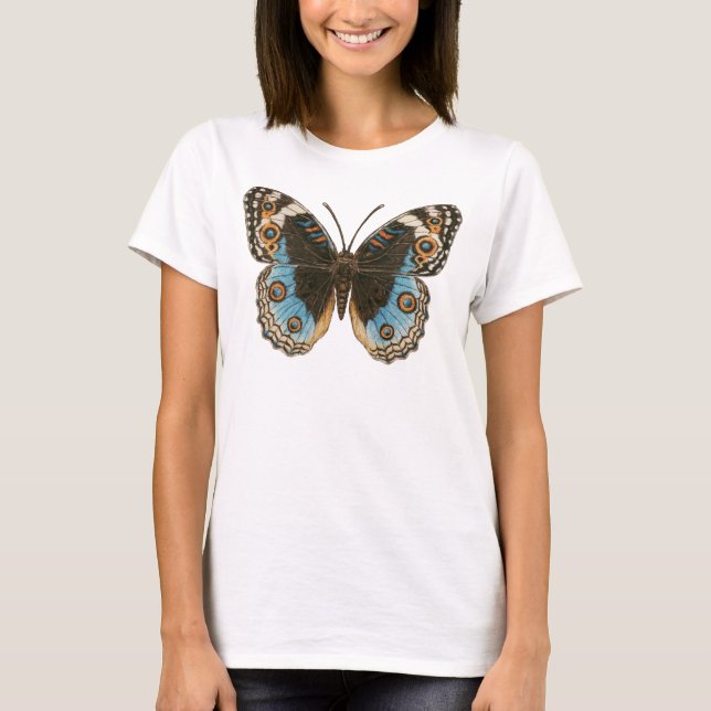 Blue Pansy Butterfly T - Shirt (Vorderseite)