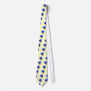Blue Pansy Floral Krawatte