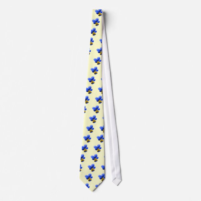 Blue Pansy Floral Krawatte (Vorderseite)