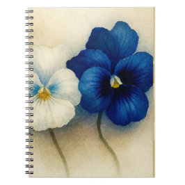 Blue Pansy Floral Notebook | Elegant Botanical Jou Notizblock