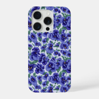 Blue Pansy Flowers Phone Case iPhone 15 Pro Hülle