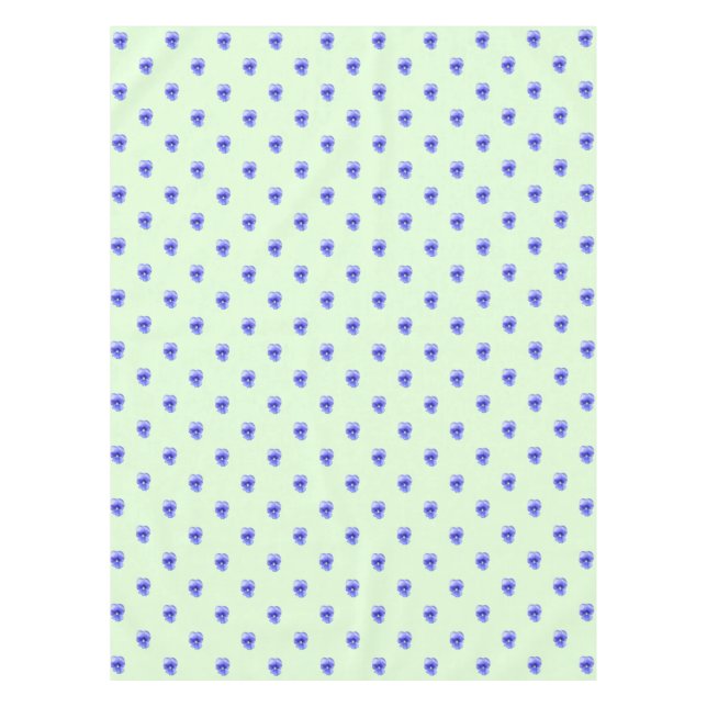 Blue Pansy on Mint - Tablecloth Tischdecke (Vorderseite)