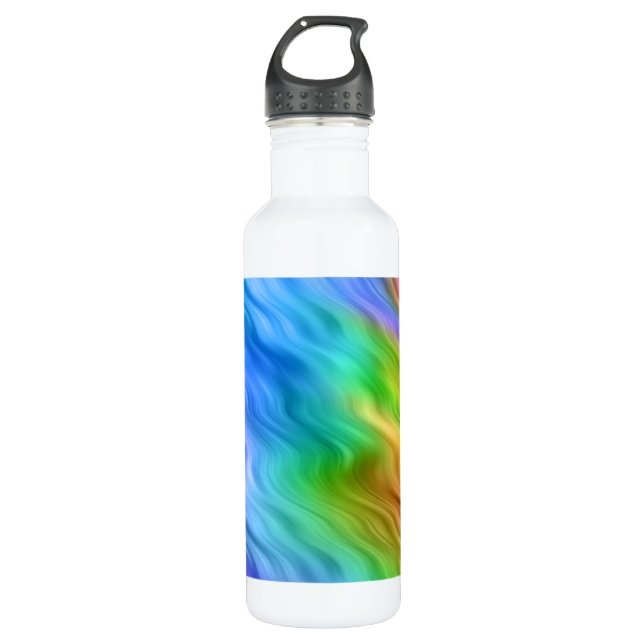 Blue Pansy Wavy Texture Trinkflasche (Vorderseite)