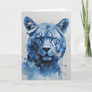 Blue Panther Head Vatertag Feiertagskarte