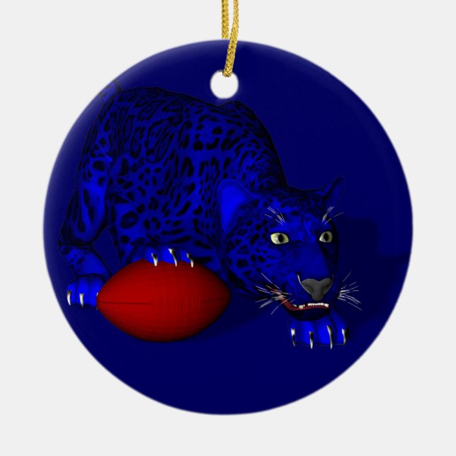 Blue Panther Keramik Ornament (Vorne)