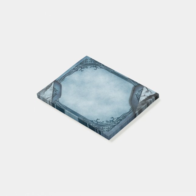 Blue Parchment Gothic Post-it Klebezettel (angewinkelt)