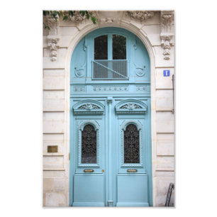 Blue Paris Door Fotodruck