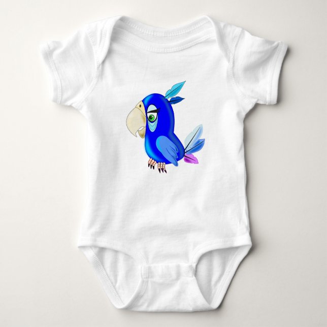 Blue Parrot Baby Bodysuit Baby Strampler (Vorderseite)