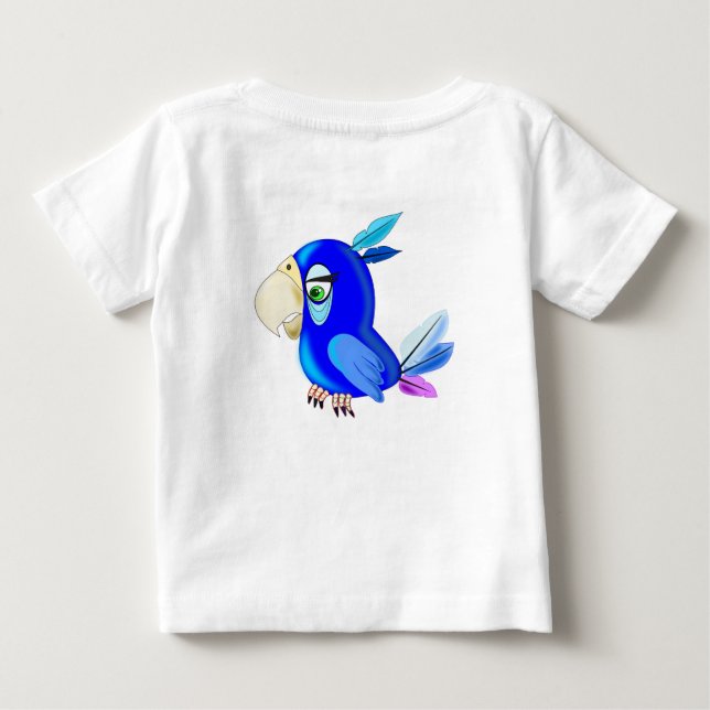 Blue Parrot Funny Baby T - Shirt (Rückseite)