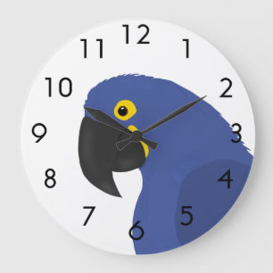 Blue Parrot Große Wanduhr