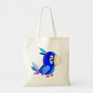 Blue Parrot Tote Tag Fun - Malerei Tragetasche