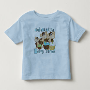 Blue Party Affen 3. Geburtstag T - Shirt und Gesch