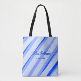 Blue pastel add name date boho retro lines pattern