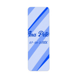 Blue pastel add name date boho retro lines pattern