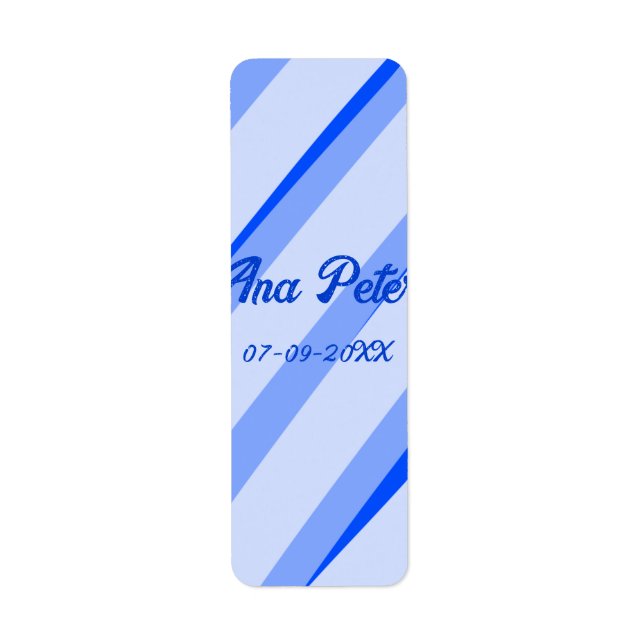 Blue pastel add name date boho retro lines pattern (Vorne)
