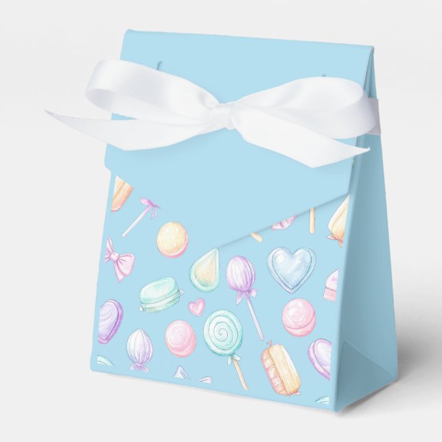 "Blue Pastel Balloon and Heart Favor Box" Geschenkschachtel (Vorderseite)
