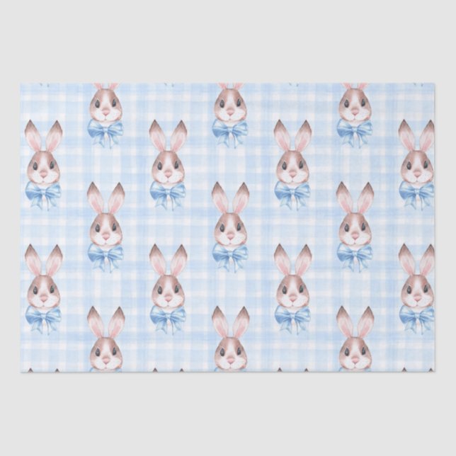 Blue Pastel Bunny Rabbit Geschenk Seidenpapier (Vorderseite)