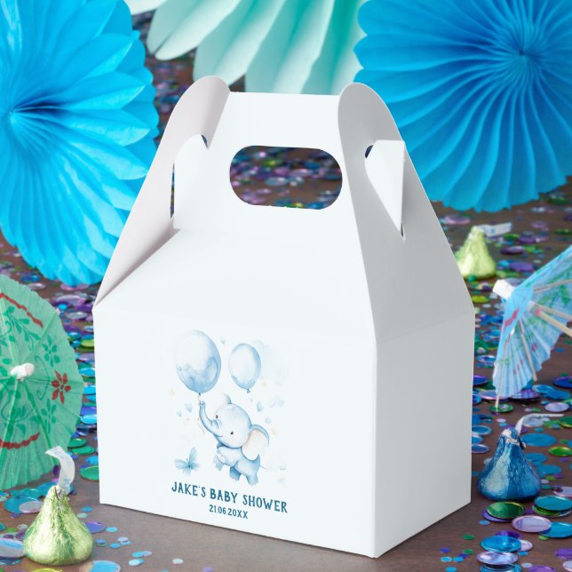 Blue Pastel Elephant Fevor Box Geschenkschachtel (Party)
