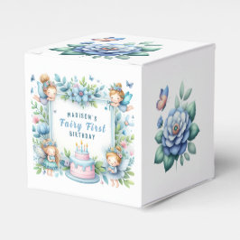 Blue Pastel Floral Fairy Erster Geburtstag - Geschenkschachtel